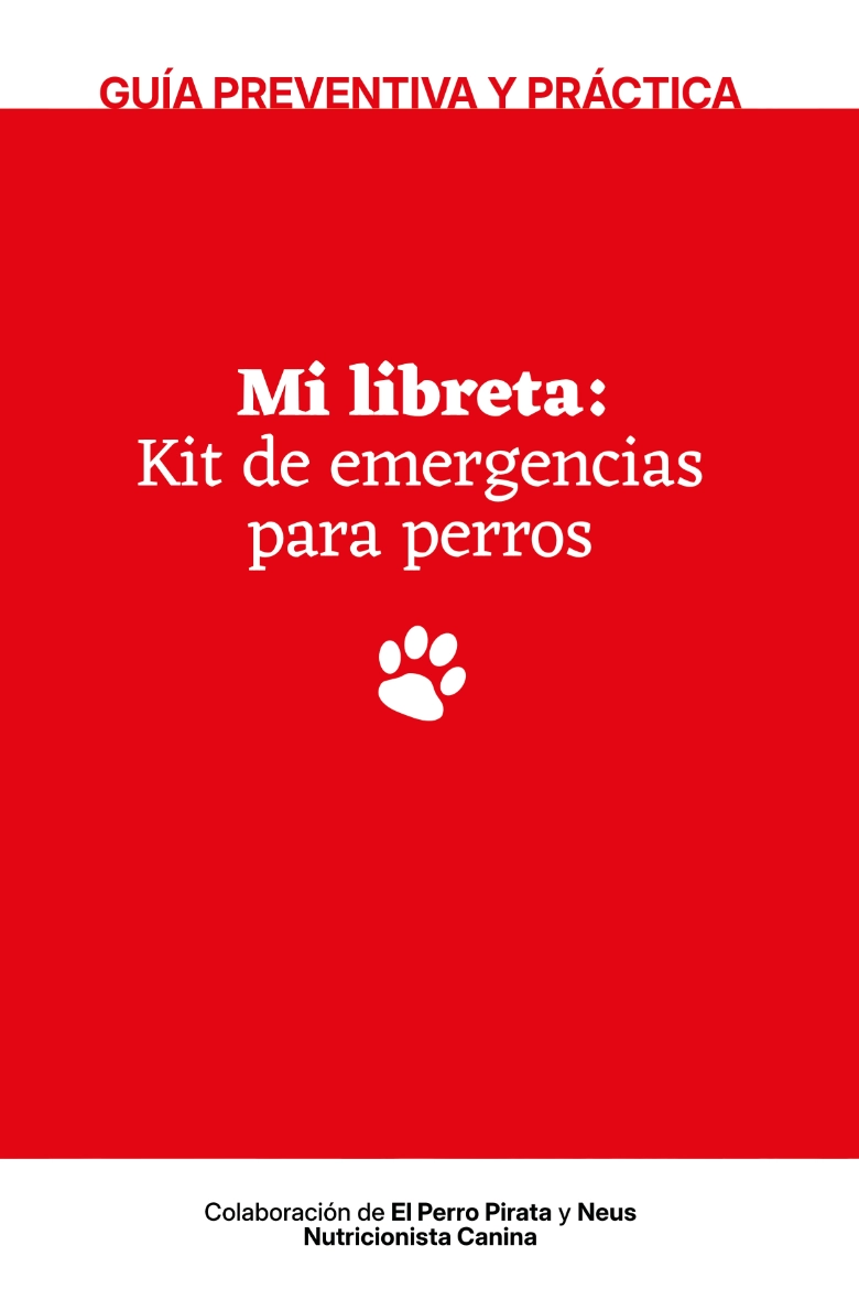 Portada de la libreta descagable para tener a mano lo más importante del Kit de emergencias para perros